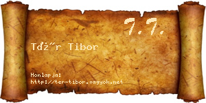 Tér Tibor névjegykártya
